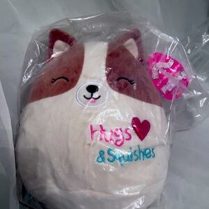 Corgi dog hearts and love Squishmallow